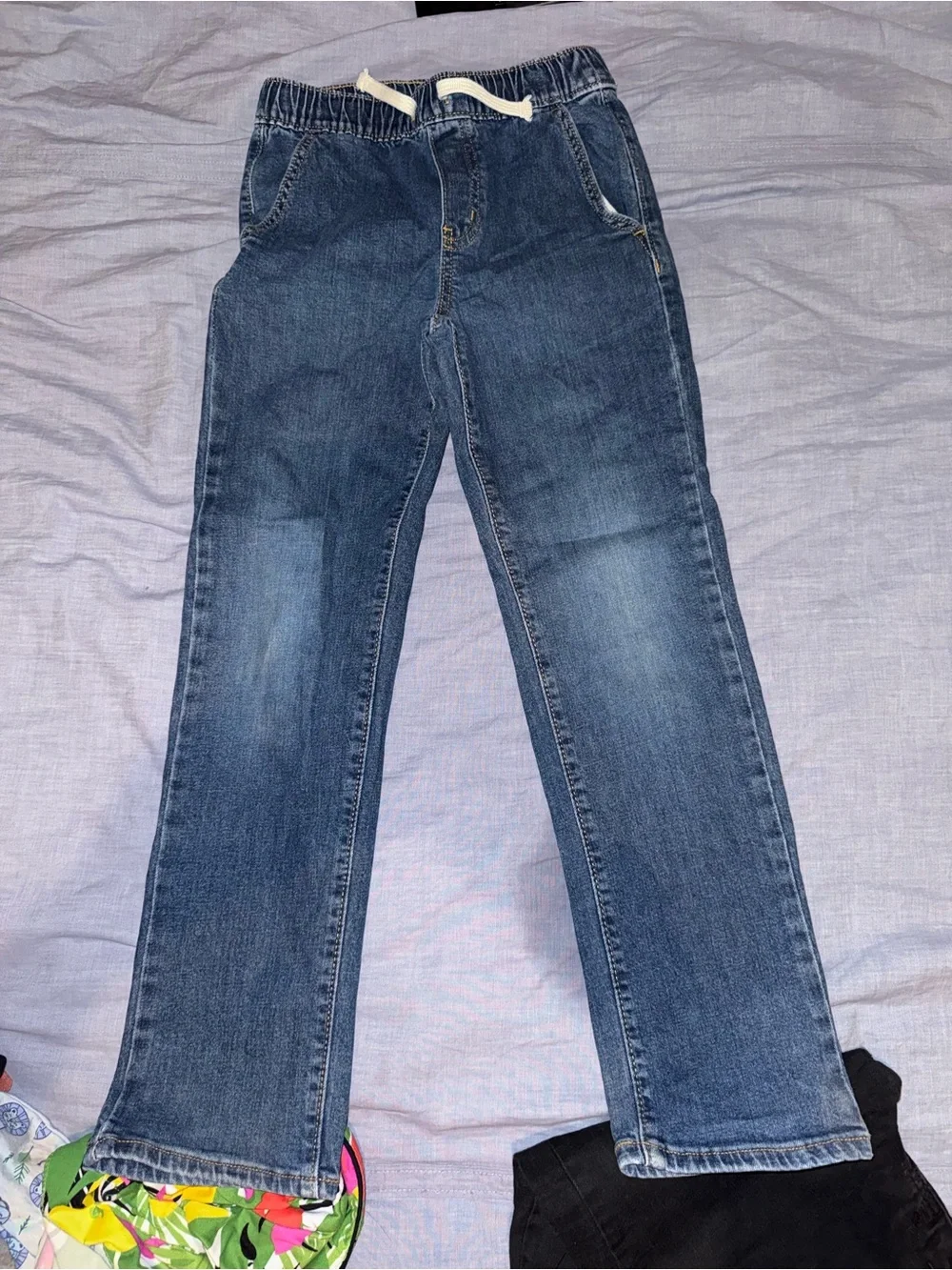 Old Navy Boys Blue Elastic-Waist Denim Joggers